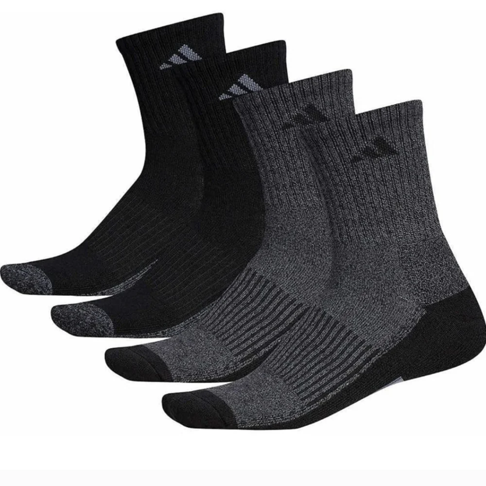 Socks by Adidas Mens 4 Pair Performance High Quarter Length grey black - Picture 1 of 8